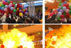 氢气球爆炸视频,惊心动魄！氢气球爆炸现场惊险瞬间